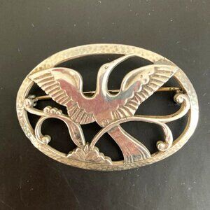 Norseland by Coro sterling 1940s bird brooch